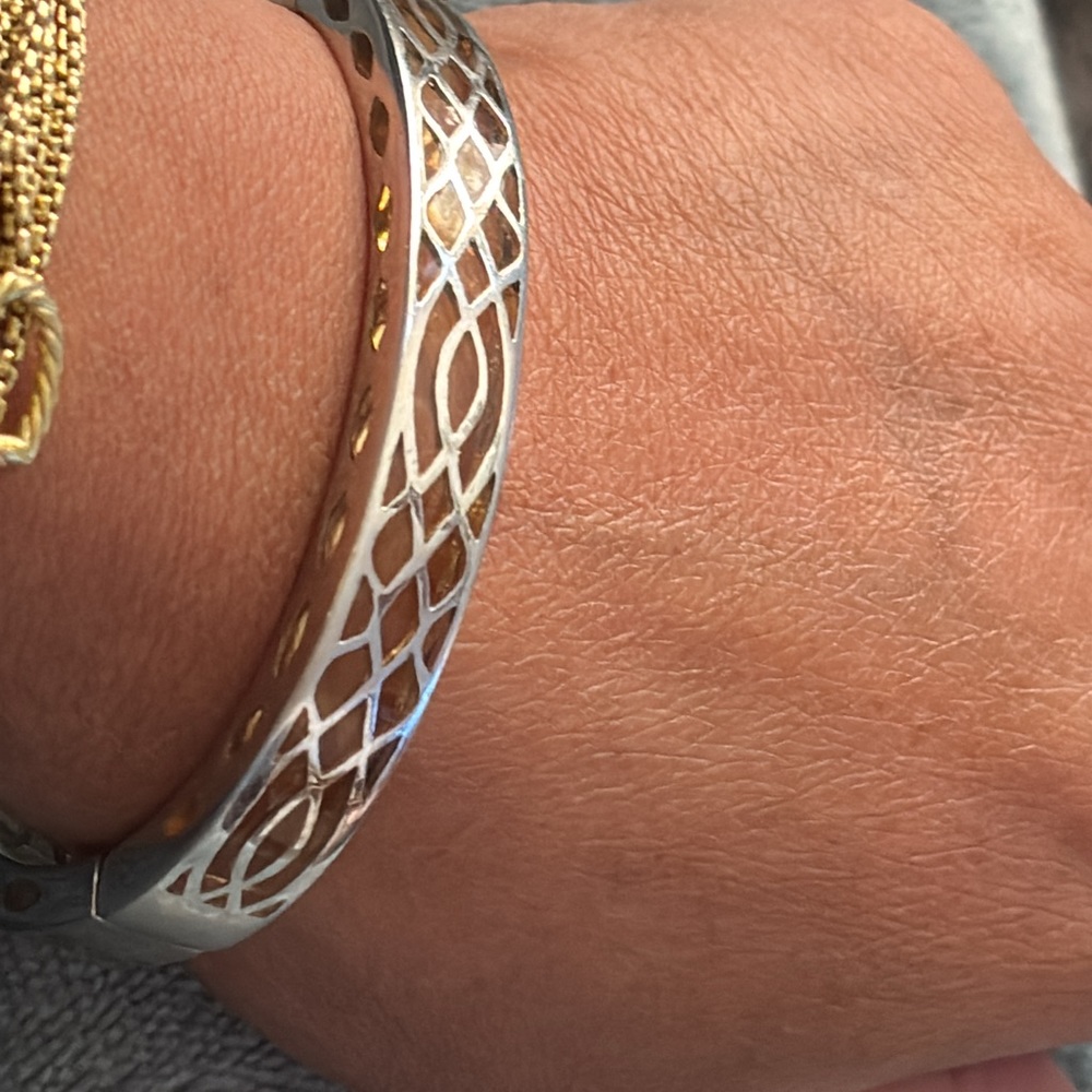 Andrew Hamilton Crawford Sterling Silver Resin & Sterling Silver Bangle Bracelet